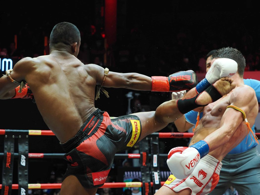 Buakaw performing kick boxing